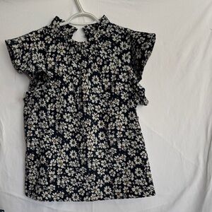 THML Navy Floral Blouse